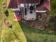 Aerial perspective of deck, patio, and well-maintained yard at 7370 Chestnut Hills Blvd, Indianapolis, IN 46278