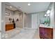 Hallway bathroom with tiled flooring, recessed lighting, neutral decor, and a vanity at 9615 N County Road 150 E Rd, Pittsboro, IN 46167