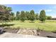 Lush backyard view featuring mature trees and a serene setting at 14034 Wicklow Ln, Fishers, IN 46040