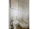 Tight shot of bathroom with toilet and stand-up shower at 2370 N Moreland Ave, Indianapolis, IN 46222