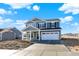 Attractive two-story home featuring a two-car garage and stone accents, located in a residential neighborhood at 3667 Thomas Jefferson St, Westfield, IN 46074