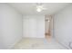 Bedroom featuring neutral carpet, ceiling fan and closet at 3677 Cedar Cove Ct, New Palestine, IN 46163