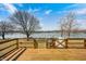 A wooden deck overlooking the lake offers a picturesque setting at 5406 Allisonville Rd, Indianapolis, IN 46220