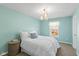 Cozy bedroom featuring soft turquoise walls, plush textures, and window providing natural light at 7675 Winding Lake S Dr, Noblesville, IN 46062