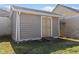 Exterior view of a well-maintained shed with a ramp for easy access at 1205 S Dequincy St, Indianapolis, IN 46203