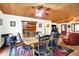 Traditional dining room featuring wooden floors, ceiling, table and chairs with rustic accents at 2389 Bill Smith Rd, Martinsville, IN 46151