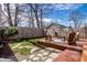 Backyard featuring a wooden deck with outdoor seating, lush lawn, and a privacy fence at 2615 Kessler Blvd E Dr, Indianapolis, IN 46220