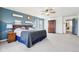 An airy main bedroom featuring carpeted floors, a ceiling fan, and natural light at 3132 W Meadowbend Dr, Monrovia, IN 46157