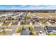Aerial view showcases a charming neighborhood with a pond and multiple single-Gathering houses at 3801 S Cedar Creek Ln, New Palestine, IN 46163