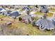 An aerial view of houses with a well-maintained yard at 3801 S Cedar Creek Ln, New Palestine, IN 46163
