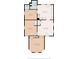 Layout of a floor plan featuring a primary bedroom, two bedrooms, and a kitchen at 569 N Tacoma Ave, Indianapolis, IN 46201