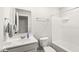 Bright and clean bathroom featuring a toilet, vanity, and shower-tub combination with white fixtures at 6713 Cardiff Dr, McCordsville, IN 46055