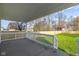 Relaxing covered patio with a spacious area for outdoor seating, perfect for enjoying the backyard view at 711 N Fenton Ave, Indianapolis, IN 46219