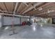 Unfinished basement with concrete floor, wood ceiling, and some mechanicals at 1459 S Josephine St, Martinsville, IN 46151
