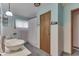 Stylish bathroom with white sink, tiled walls and a large window at 1459 S Josephine St, Martinsville, IN 46151
