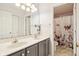 Updated bathroom featuring double sinks, new lighting, and a shower/tub combo at 14936 Newport Dr, Westfield, IN 46074