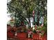 Back porch with flower boxes and various decor at 28 Cambridge Ct, Anderson, IN 46012