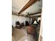 Comfortable living room with beamed ceilings and a ceiling fan at 28 Cambridge Ct, Anderson, IN 46012