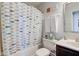 Cozy bathroom with charming fish themed shower curtain at 4042 Eagle Cove East Dr, Indianapolis, IN 46254