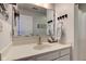 Bathroom featuring a white vanity with a stylish mirror at 4042 Eagle Cove East Dr, Indianapolis, IN 46254