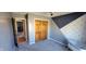 Stylish bedroom with a fun wall design and hardwood closet doors at 7987 Teal Dr, Coatesville, IN 46121