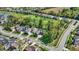 Beautiful aerial view of suburban homes along a golf course and tree-lined streets in a well-kept neighborhood at 907 Oak Terrace Rd, Westfield, IN 46074