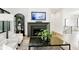 Cozy living room features a modern fireplace, decor shelving, and bright, neutral paint at 907 Oak Terrace Rd, Westfield, IN 46074