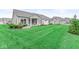 Manicured backyard with green lawn and well-maintained landscaping, perfect for outdoor enjoyment at 9442 Orchard Cove Dr, Indianapolis, IN 46239