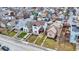 Aerial view of a cozy neighborhood featuring well-maintained homes with sidewalks at 1111 Fletcher Ave, Indianapolis, IN 46203