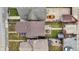 Aerial view highlighting the property's layout with a patio and fenced yard at 1111 Fletcher Ave, Indianapolis, IN 46203