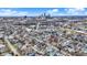 Aerial view showcases neighborhood's unique architecture and vibrant city skyline at 1111 Fletcher Ave, Indianapolis, IN 46203