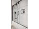 Contemporary shower with white subway tile, glass door, and built-in niche for toiletries at 11686 Belle Plaine Blvd, Fishers, IN 46037
