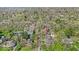 Aerial view showcases the property within its neighborhood context, highlighting streetscapes and mature trees at 140 E 44Th St, Indianapolis, IN 46205