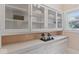 Classic built-in cabinetry with glass doors, offering stylish storage and display space at 140 E 44Th St, Indianapolis, IN 46205