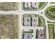 Aerial view shows a mix of cul-de-sacs, and a manicured traffic roundabout within the neighborhood street layout at 14234 Community Dr, Carmel, IN 46033