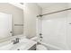 Bright bathroom with white vanity, shower and tile at 14234 Community Dr, Carmel, IN 46033