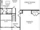 Detailed first floor plan showcasing kitchen, living room, great room, garage and entry locations at 1670 Crossley St, Fortville, IN 46040