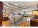 Spacious primary bedroom with trey ceiling and hardwood floors at 2163 Laurel Leaf Ln, Avon, IN 46123