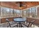 Enjoy the outdoors in this lovely screened porch with wooded views and a ceiling fan to keep you cool at 2163 Laurel Leaf Ln, Avon, IN 46123