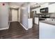 Kitchen features stainless steel appliances and white cabinets at 240 Legends Creek # 206, Indianapolis, IN 46229