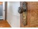 Vintage doorknob with decorative backplate, adding character to the home at 300 S Market St, Thorntown, IN 46071