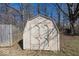Outdoor shed near wooded area and fence, offering ample storage space at 4238 Vestry Ct, Indianapolis, IN 46237
