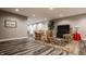 Spacious basement with stylish wood flooring, creating a versatile and inviting space at 4287 Prairie Falcon Dr, Zionsville, IN 46077