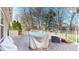 Outdoor patio with interlock stones provides a private space to enjoy outdoor living at 4618 Angelica Dr, Indianapolis, IN 46237