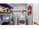 Organized laundry room features washer, dryer, shelving, and efficient storage solutions at 4618 Angelica Dr, Indianapolis, IN 46237