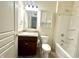 A bathroom featuring a vanity, toilet, and a bathtub with shower at 4889 Lilium Dr, Plainfield, IN 46168