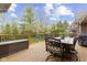 Back deck features a dining table set with cushioned chairs and black metal railing at 4978 St Charles Pl, Carmel, IN 46033