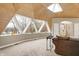 Living room features large windows, distinctive dome ceiling, and neutral carpet at 6655 Gopher Dr, Nineveh, IN 46164