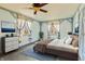 Comfortable bedroom with neutral colors and cozy decor at 8172 S Shoreview Dr, Trafalgar, IN 46181