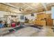 Spacious garage with ample storage and a work bench, ready for projects at 8172 S Shoreview Dr, Trafalgar, IN 46181
